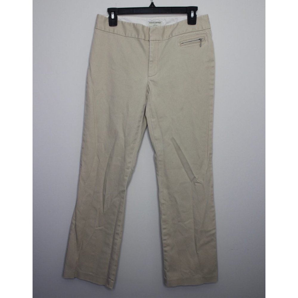 Banana Republic Dress Pants Tan Womens Straight Leg 6 Regular Stretch